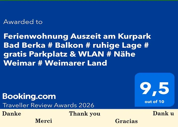 Apartment Auszeit Am Kurpark - Auch Im Fruehling Toll! # Balkon # Ruhige Lage # Gratis Parkplatz & Wlan # Naehe Weimar # Weimarer Land *
